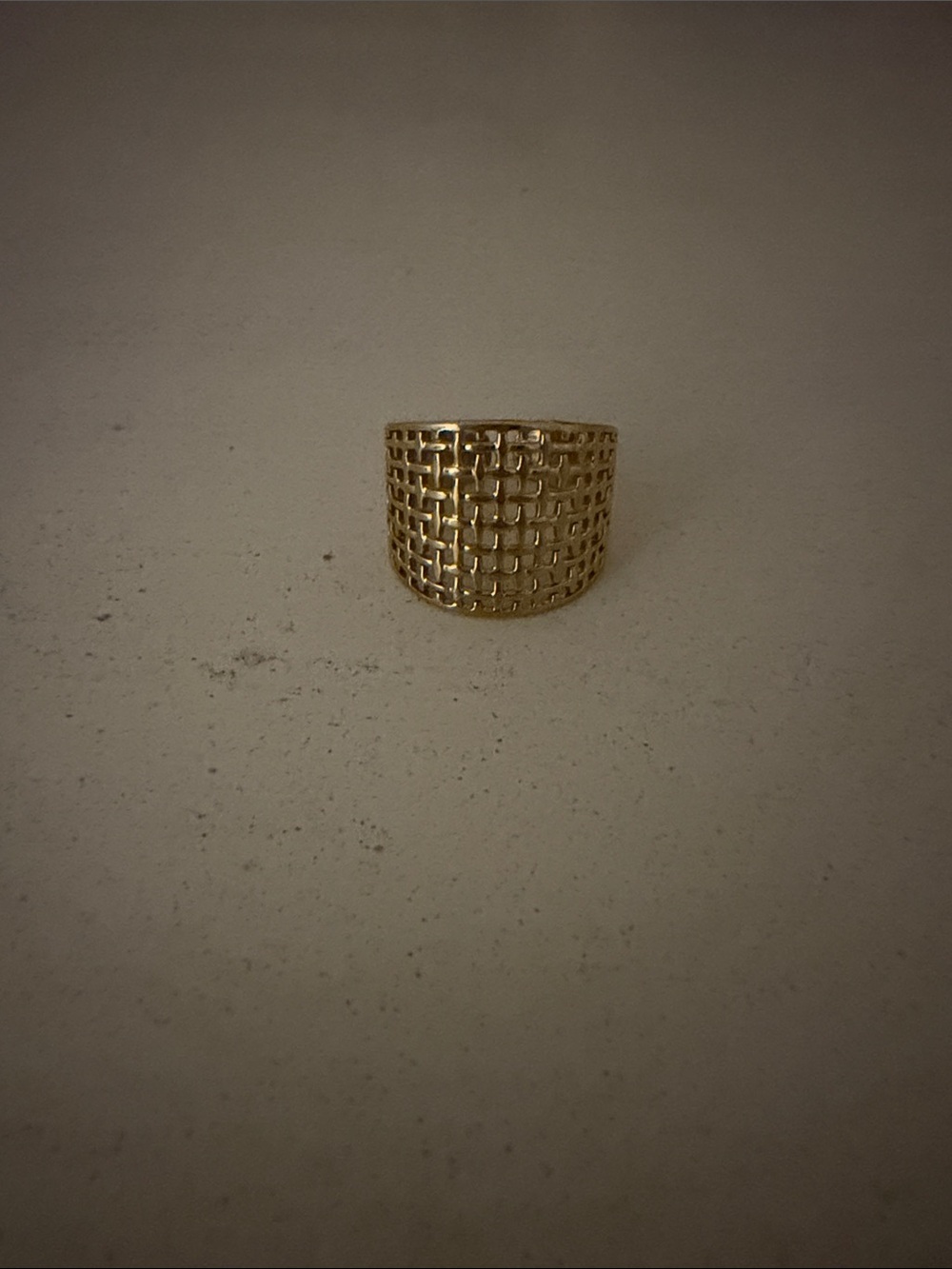 Gold Textured Wide Band Ring made in Venice